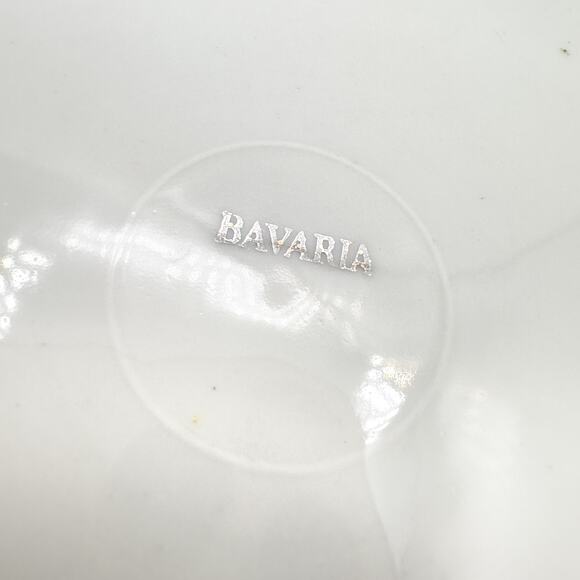 Bavarian Floral Plate Reticulated Hand Painted Bouquet Gold Trim Rim Garland - Picture 7 of 13